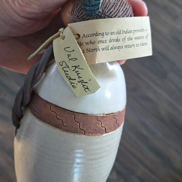 Vintage VAL KNIGHT Studio Handmade Pottery of Native American Girl NEW - Picture 4 of 12